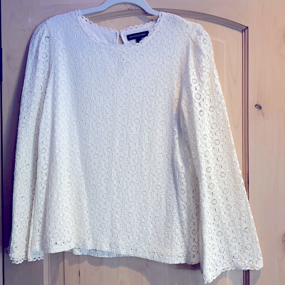 Banana Republic Long Bell Sleeve Lace Top